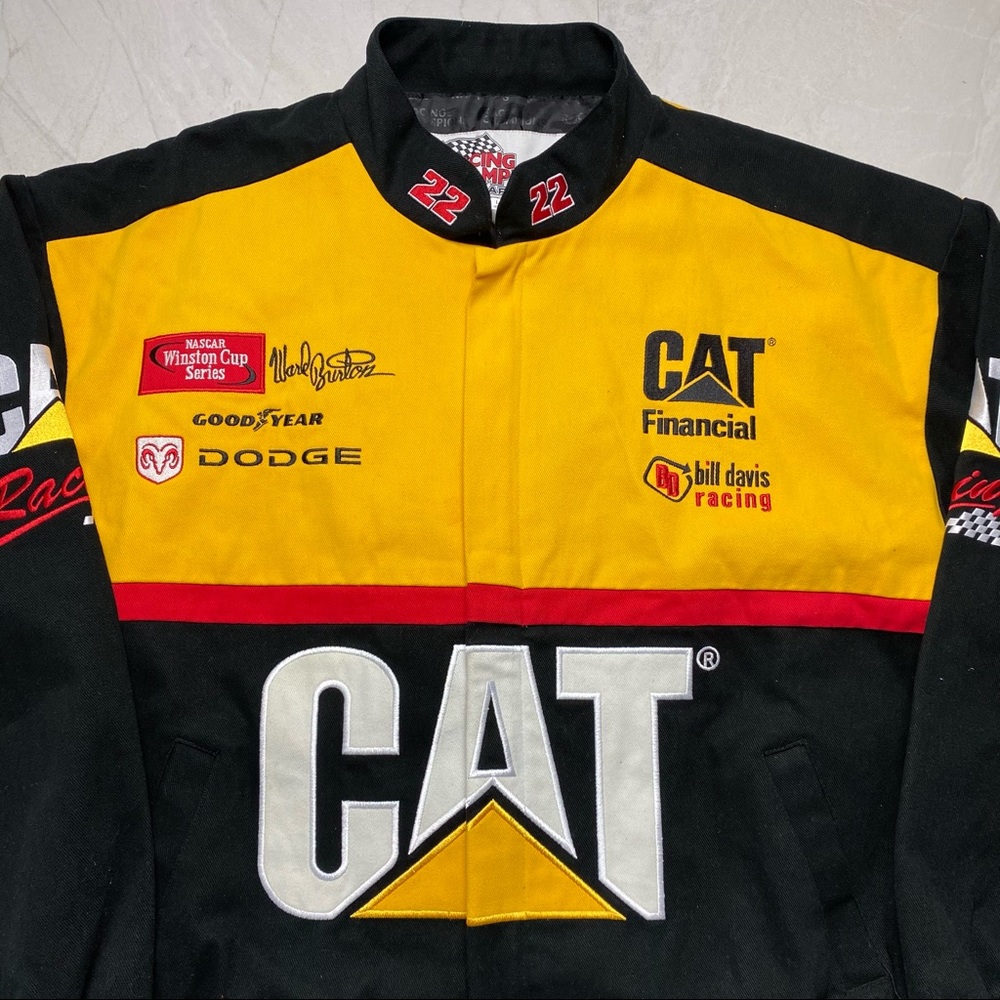 Vintage NASCAR CAT RACING JACKET EXCELLENT COND L - Picture 3 of 16
